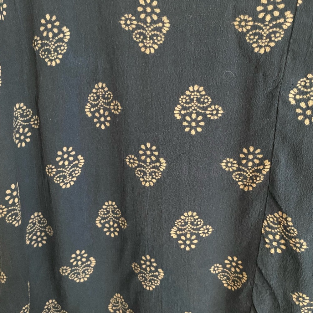 Madewell Blue Printed V-Neck Blouse - Picture 4 of 9
